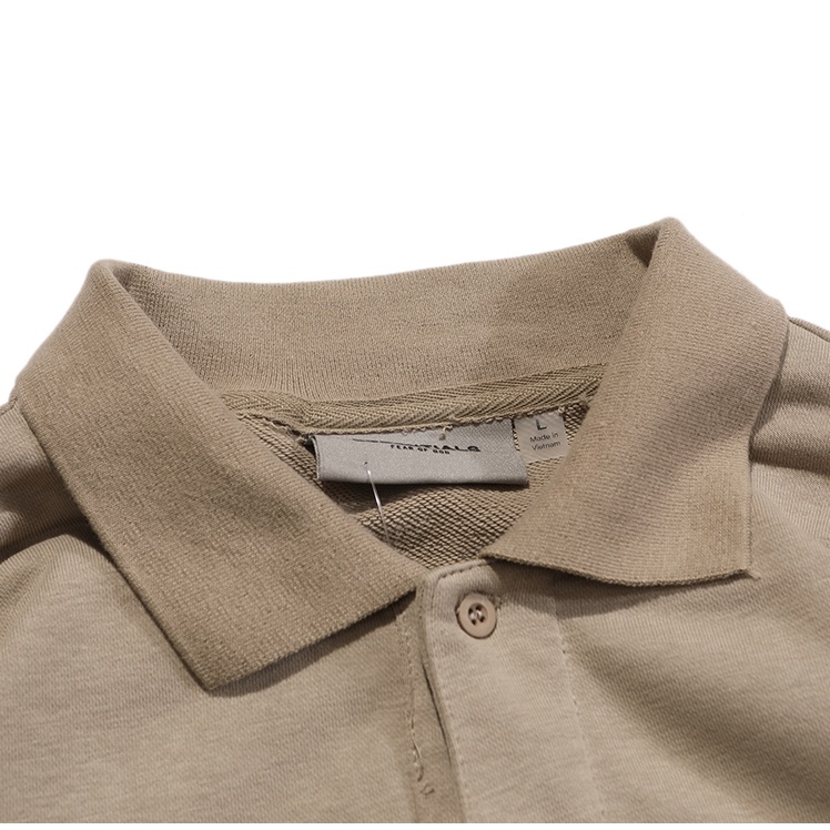 ❃Đốm❃ Áo Sweater Cổ POLO In Họa Tiết FEAR OF GOD ESSENTIALS Mùa 7 3D