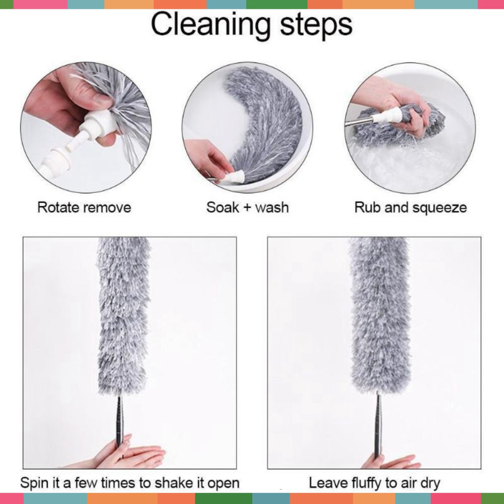 Chổi Quét Gấp Gọn, Lau Bụi, Quét Trần Nhà Thông Minh