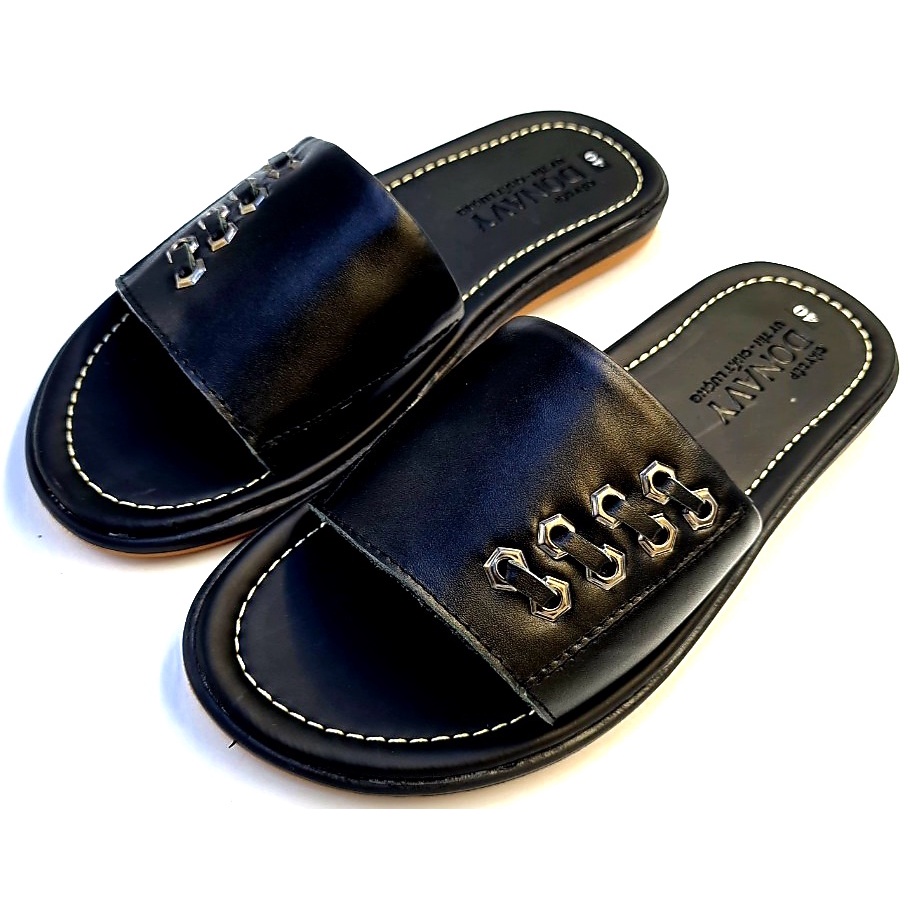 Dép nam quai ngang da bò 100% DONAVY, Quai thiết kế đẳng cấp, May FULL quai chắc chắn, mạnh mẽ D.Mocxich