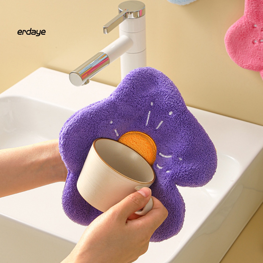 Khăn Lau Tay Hình Bông Hoa Kèm Dây Đeo Tiện Dụng