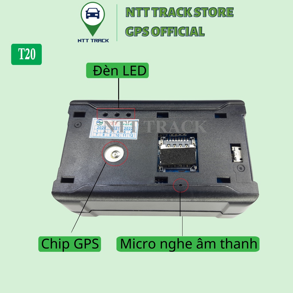 Định vị không dây T20 NTT Track pin khỏe sử dụng 20 ngày cho xe máy ô tô