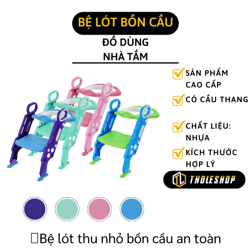 Ghế Ngồi Bồn Cầu Cho Bé - Nắp Bồn Cầu Có Cầu Thang Và Tay Vịn Đi Vệ Sinh An Toàn Cho Bé  7547