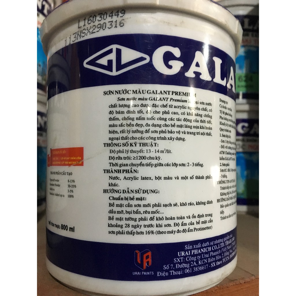 SƠN NƯỚC GALANT 1 KG(Trắng , Xanh, Gạch)