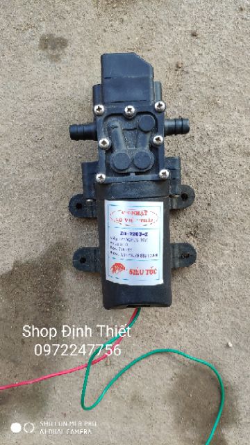 Bộ máy bơm phun phân bón, thuốc trừ sâu, rửa xe mini lắp ráp từ máy bơm tăng áp mini hồi lưu 12v-7LPM Việt Nhật ZQ-2203