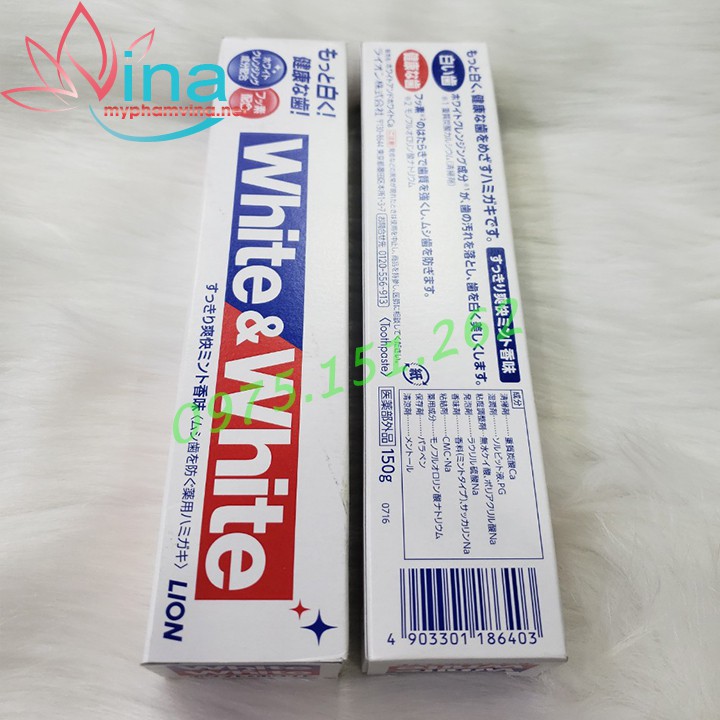 KEM ĐÁNH RĂNG WHITE & WHITE CỦA NHẬT 150ML