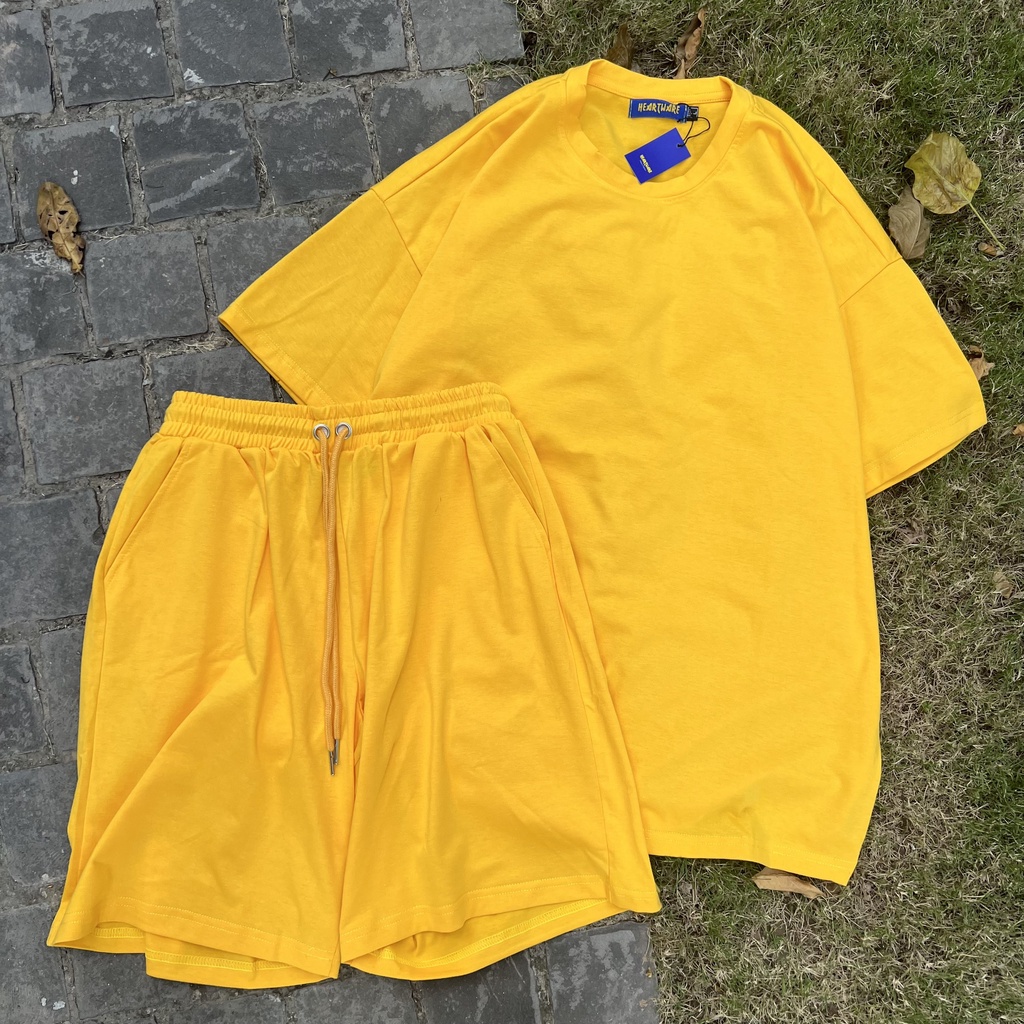 Bộ Áo Quần basic trơn nhiều màu MEANSTORE set đồ unisex nam nữ dáng rộng form oversize phong cách Ulzzang Hàn Quốc