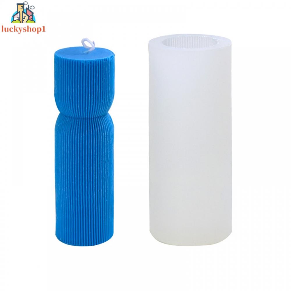 Khuôn silicone Làm Nến Thơm Hình Trụ Họa Tiết Kẻ Sọc Phong Cách Châu Âu