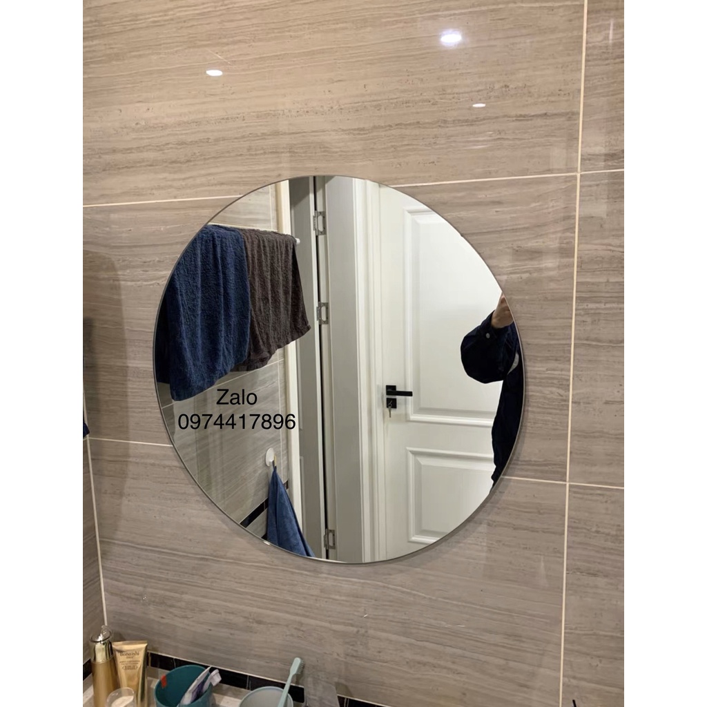 Gương soi tròn 30cm dán tường 𝐬𝐢𝐞̂𝐮 𝐜𝐡𝐚̆́𝐜, trang điểm, nhà tắm 9̶9̶k̶ giảm còn 69🅺  tặng đủ miếng dán