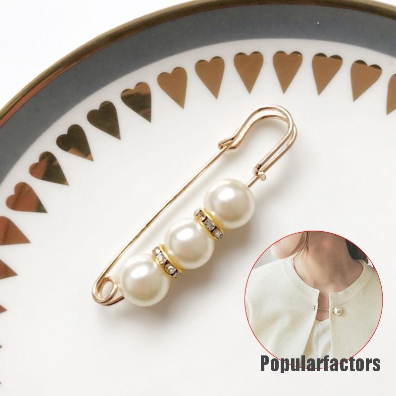 1 Ghim Cài Áo Đính Ngọc Trai Nhân Tạo Thời Trang