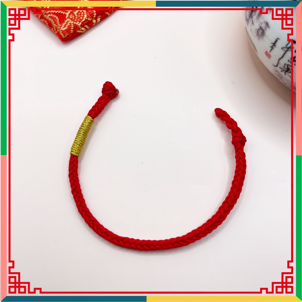 Vòng tay chỉ đỏ may mắn phối vàng kích thước 15cm/16cm/17cm/18cm