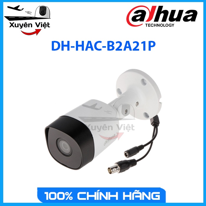 CAMERA DH-HAC-B2A21P 2.0MP Khoáng Bụi Bẩn IP67 Trang Bị Hồng Ngoại Ban Đêm 20m Thông Minh