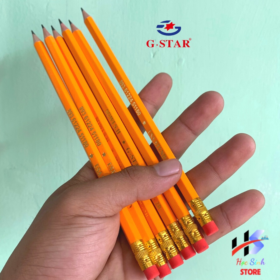 Hộp 12 cây bút chì đen thân gỗ GSTAR GS009 ( 2B - 3B - 4B - 5B - 6B )