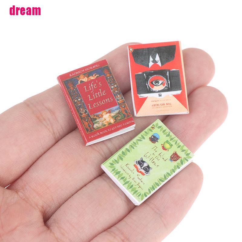 Set 1/ 6 mô hình cuốn sách tỉ lệ 1: 12 trang trí nhà búp bê