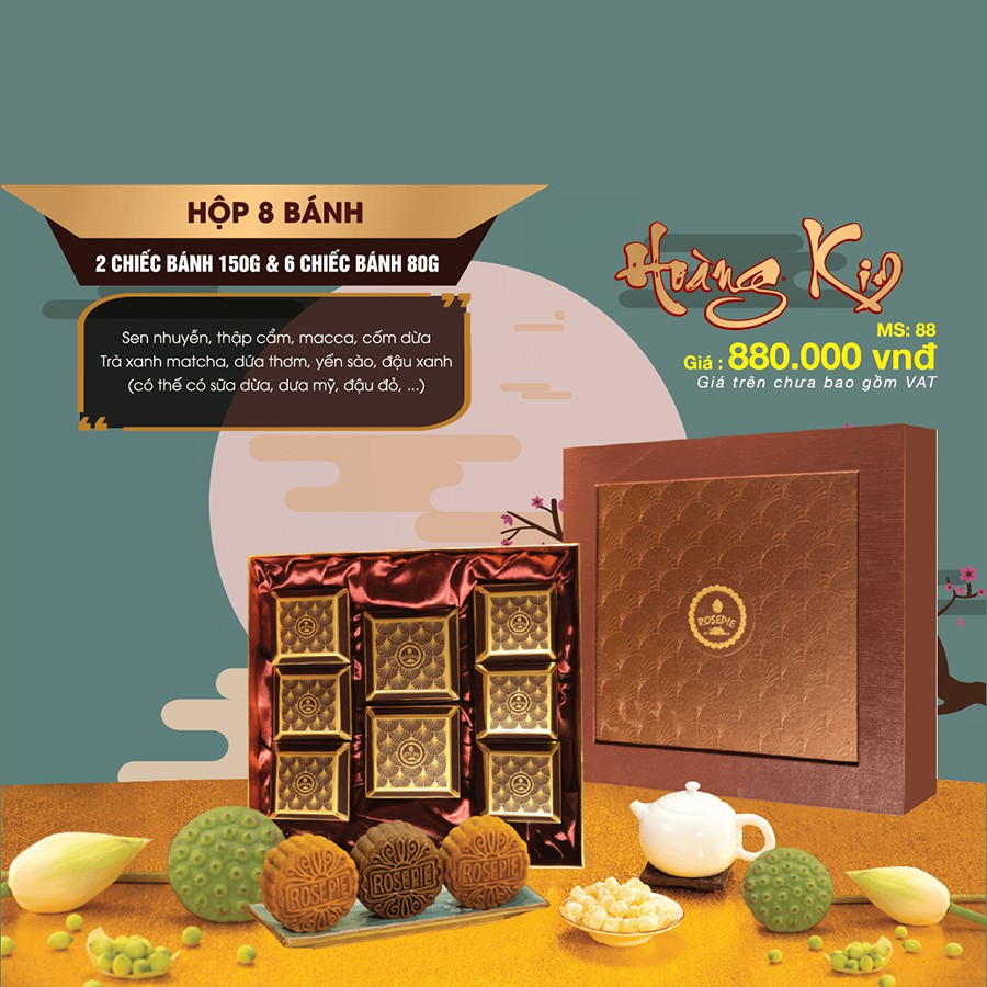 Hộp bánh trung thu Hoàng Kim - ROSEPIE