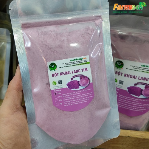 Bột Khoai Lang Tím nguyên chất 100%, nguyên liệu dùng làm bánh, đồ ăn và pha chế thơm ngon, an toàn [250gr - 500gr]