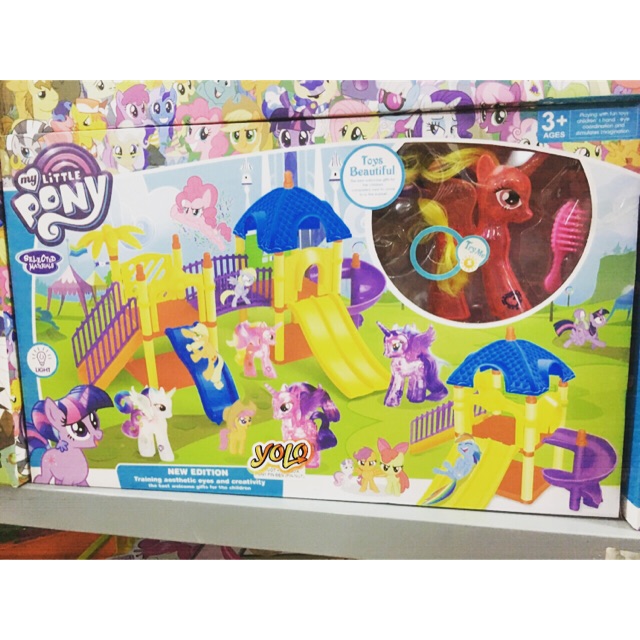 Đồ chơi ngựa pony - đồ chơi xếp hình, cầu trượt ngựa pony