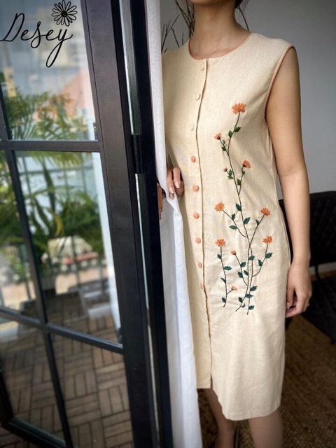 Vải Linen Bột dày 280gr cao cấp - đầm quần đứng dáng