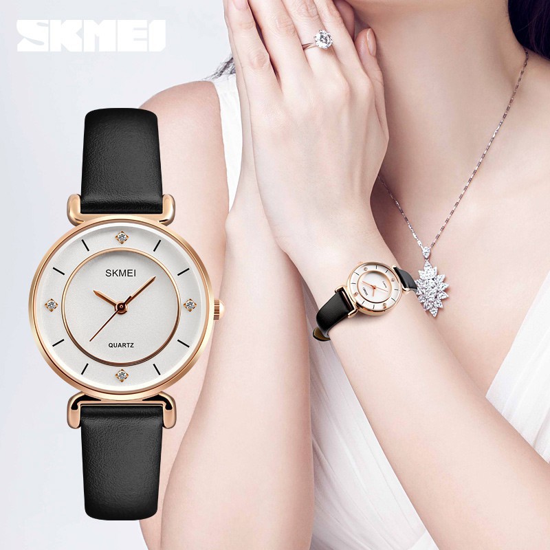 [XẢ KHO] Đồng hồ nữ Skmei 1330 dây da cao cấp kiểu dáng thời trang Bán lẻ giá sỉ