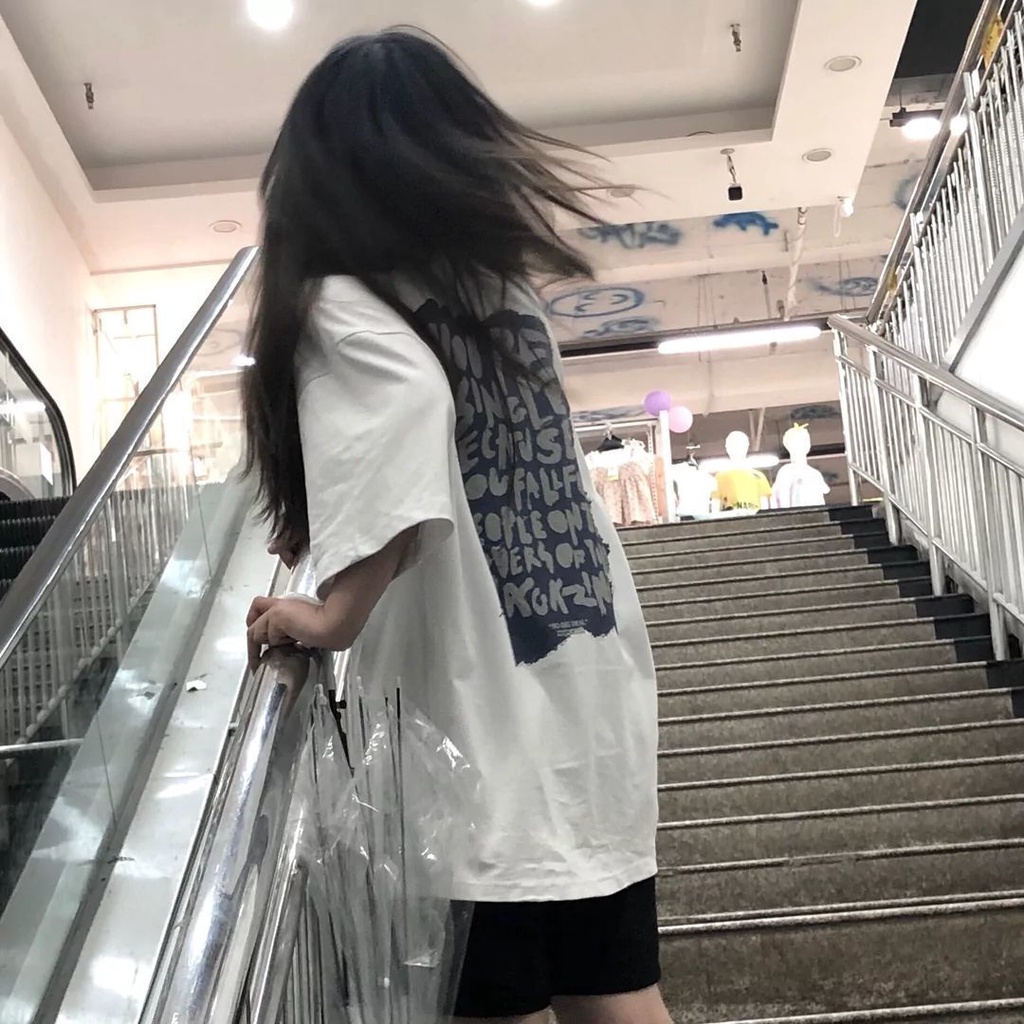 Áo Thun Tay Ngắn Dáng Rộng Chất Liệu Cotton In Họa Tiết Thời Trang Mùa Hè Hàn Quốc
