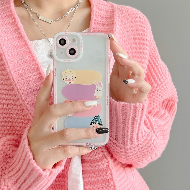 Oppo A54 A15 A15S A53 A33 A52 A72 A92 A31 A16 A74 A94 A1K A9 A5 2020 A7 A5S A12 A11K A3S A37 Reno 7 6 5 F Z 4G 5G F11 F9 Neo 9 Realme 9i U1 2 Pro Cartoon Fine Hole Clear Soft Phone Case Line portrait Label Full Fine Hole Back Cover JSC 12