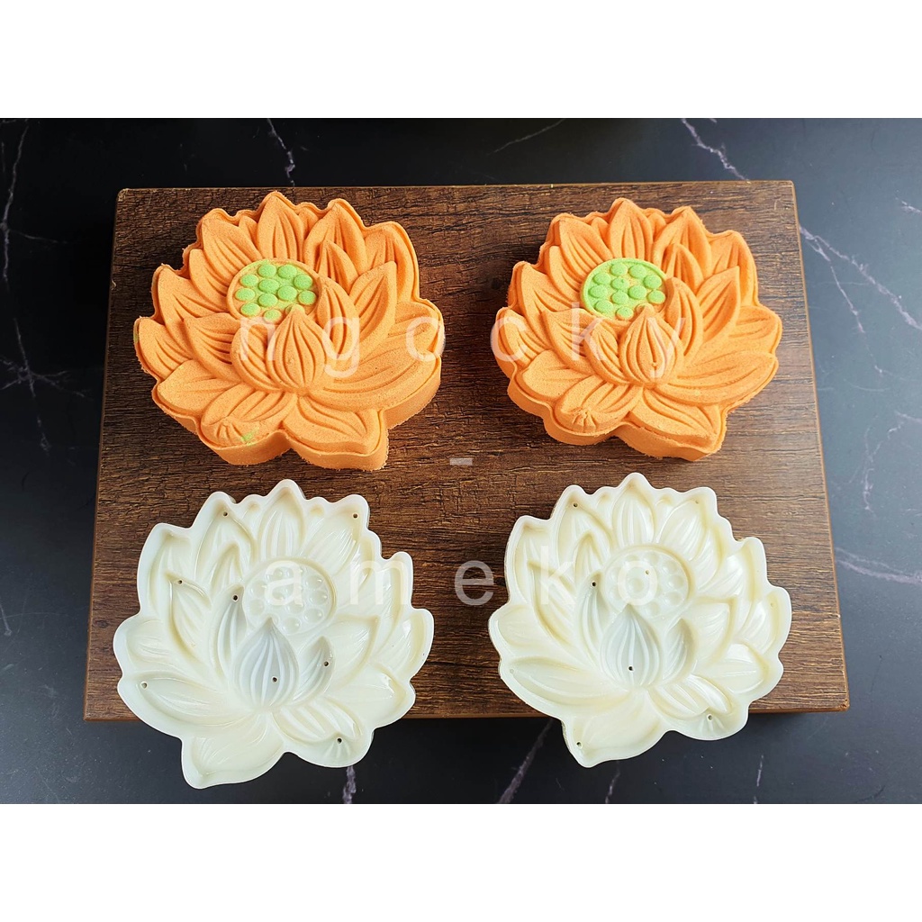 NQ00820, NQ125-06, NQ150-07 - KHUÔN LÒ XO BÁNH TRUNG THU / BÁNH DỨA  HÌNH HOA SEN 50G/ 125G/ 150G