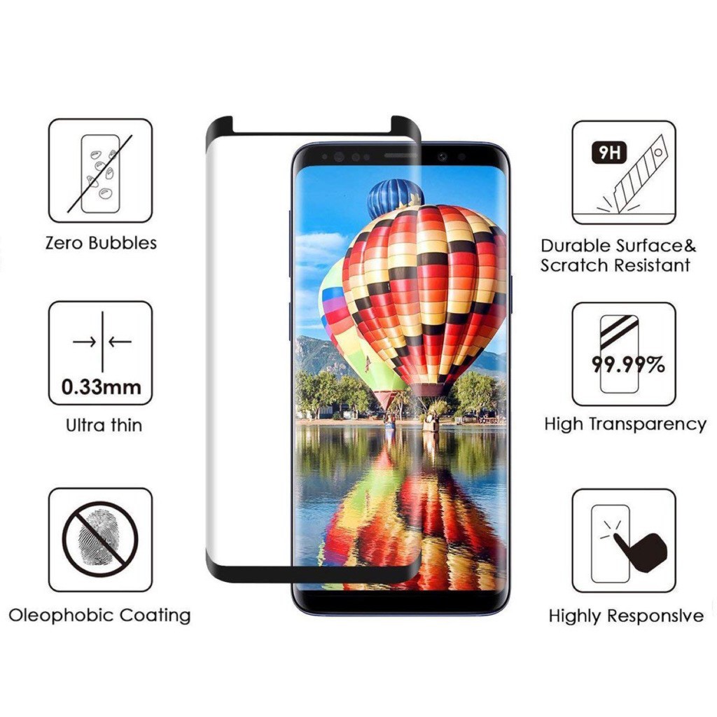 Kính Cường Lực 3d Cong 9h Cho Samsung Galaxy S7 S8 S9 Edge