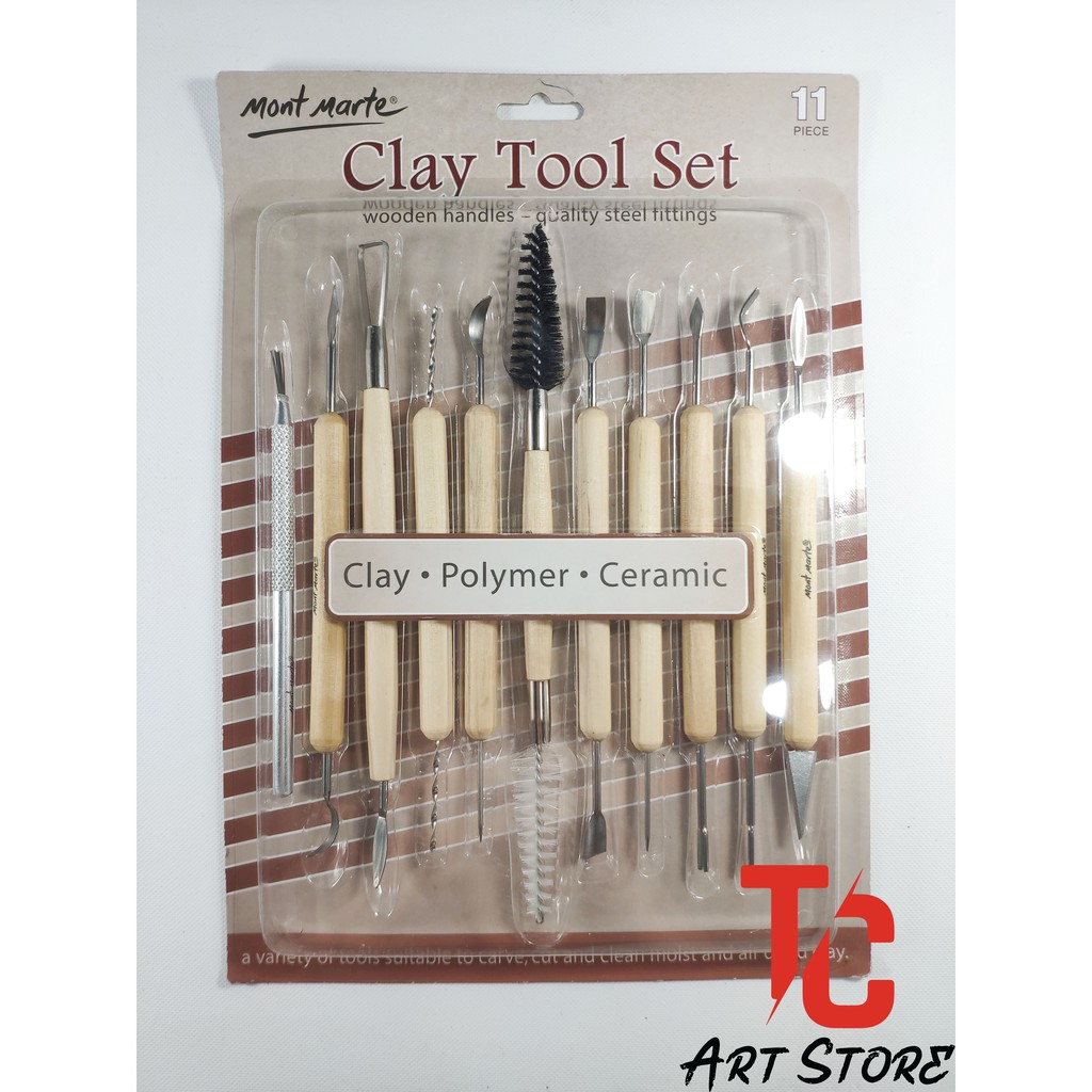 Bộ dụng cụ ĐIÊU KHẮC ĐẤT SÉT MONT MARTE - Clay Tool Set 11PC MMSP0002