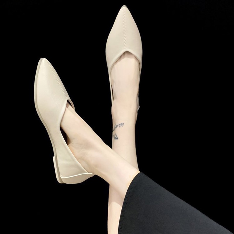 Giày Cao Gót Mũi Nhọn Màu Sắc Thanh Lịch Cho Nữ