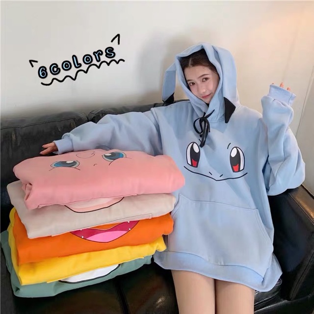 [FREESHIP ĐƠN TỪ 50K] Áo hoodie mũ tai nhiều màu in hình dễ thương KAN1119