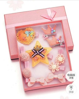 Hộp cột tóc công chúa 10 chi tiết cột kẹp cute