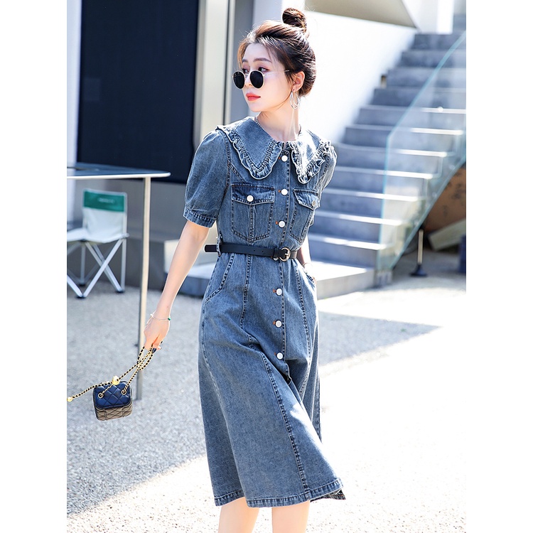 Ww 2023 Đầm Denim Búp Bê FF Một Mảnh Ôm Eo Cao Cấp Thời Trang Mùa Hè Cá Tính Dễ Phối Đồ Hàng Chính Hãng Cho Nữ OL