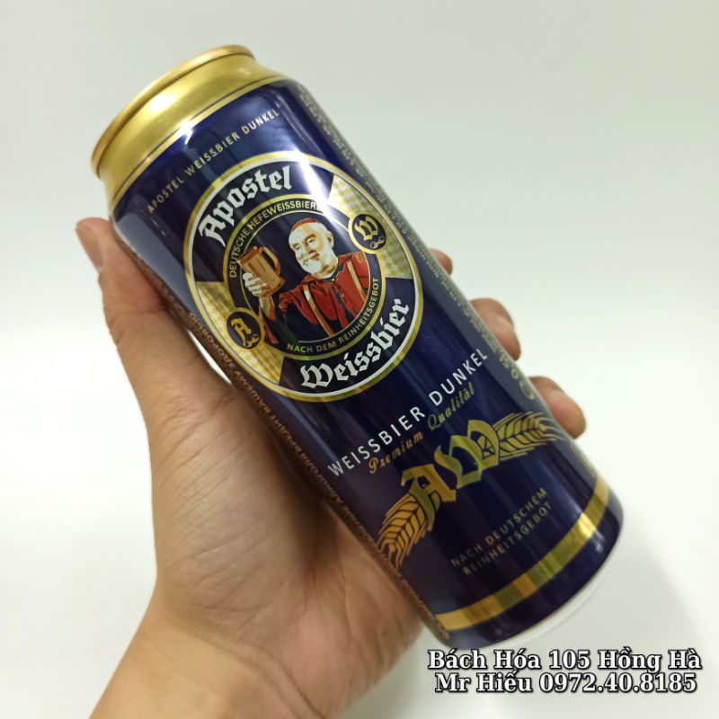 [Hỏa tốc] Bia Apoftel Weissbier Dunkel 5,3% thùng 24 lon 500ml