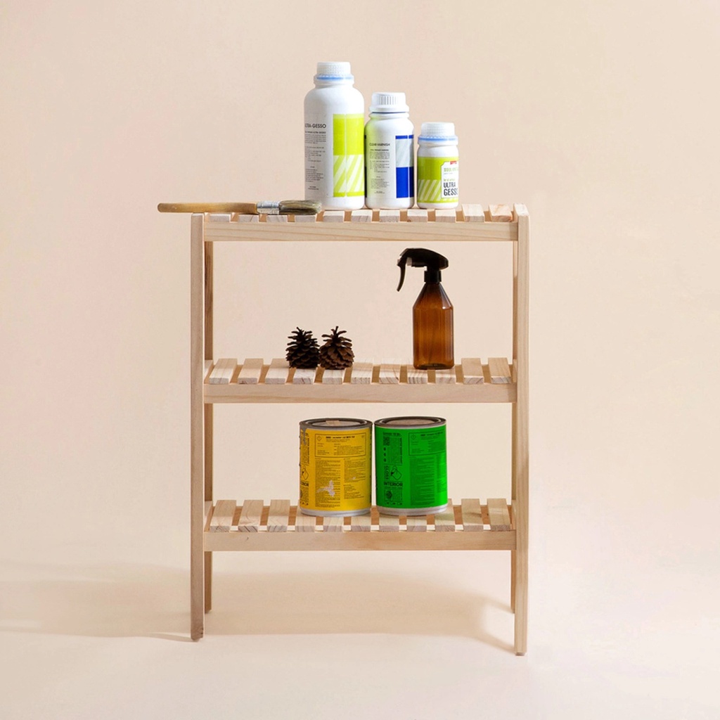 Kệ Giày Dép Gỗ Thông 3 TẦNG 50 cm- Dài 50cm x Cao 63cm - 3T500