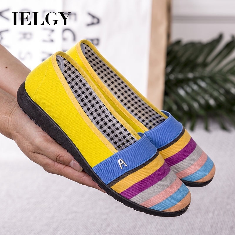 Giày lười IELGY vải bạt thoáng khí thiết kế thoải mái cho nữ