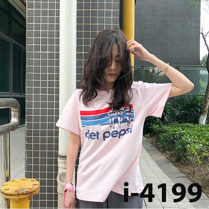 M4199 Áo Thun Tay Lỡ Nữ Hình diet pepsi 2019