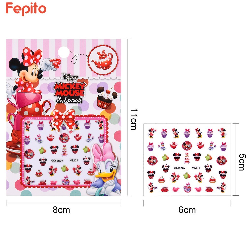 Set 5 Tấm Miếng Dán Móng Tay 3d Không Độc Hại Chống Thấm Nước Họa Tiết Hoạt Hình