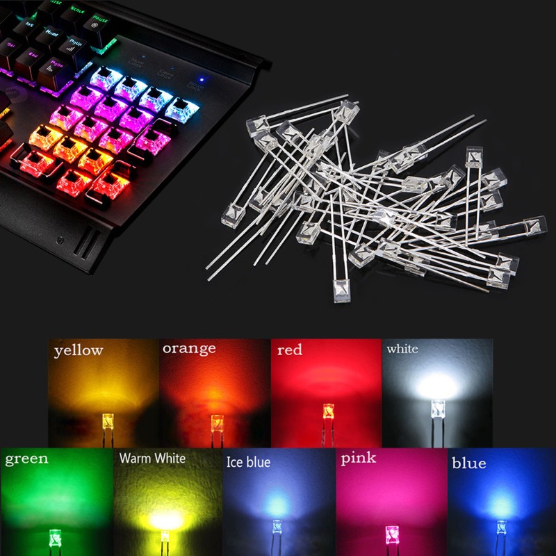 Set 30 Đèn Led Tròn 3mm Cầu Vồng Trang Trí Bàn Phím Cherry Gateron Kailh Mx