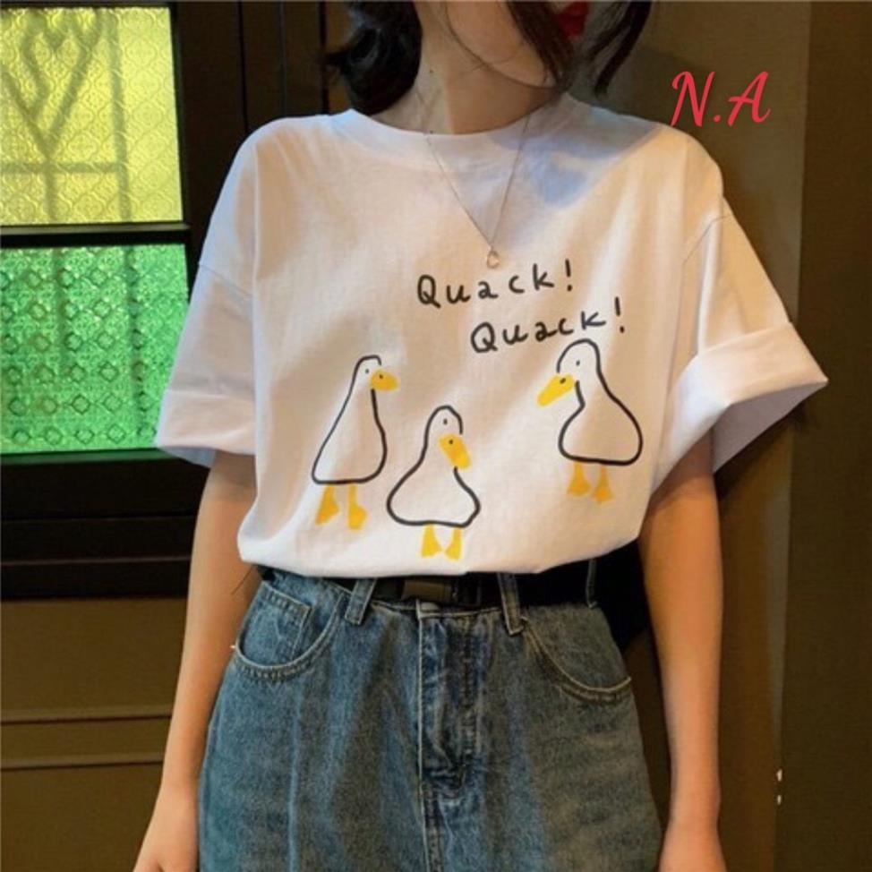 Áo phông Vịt Quack! Quack! style dễ thương dáng rộng ULZZANG Hàn Quốc UNISEx