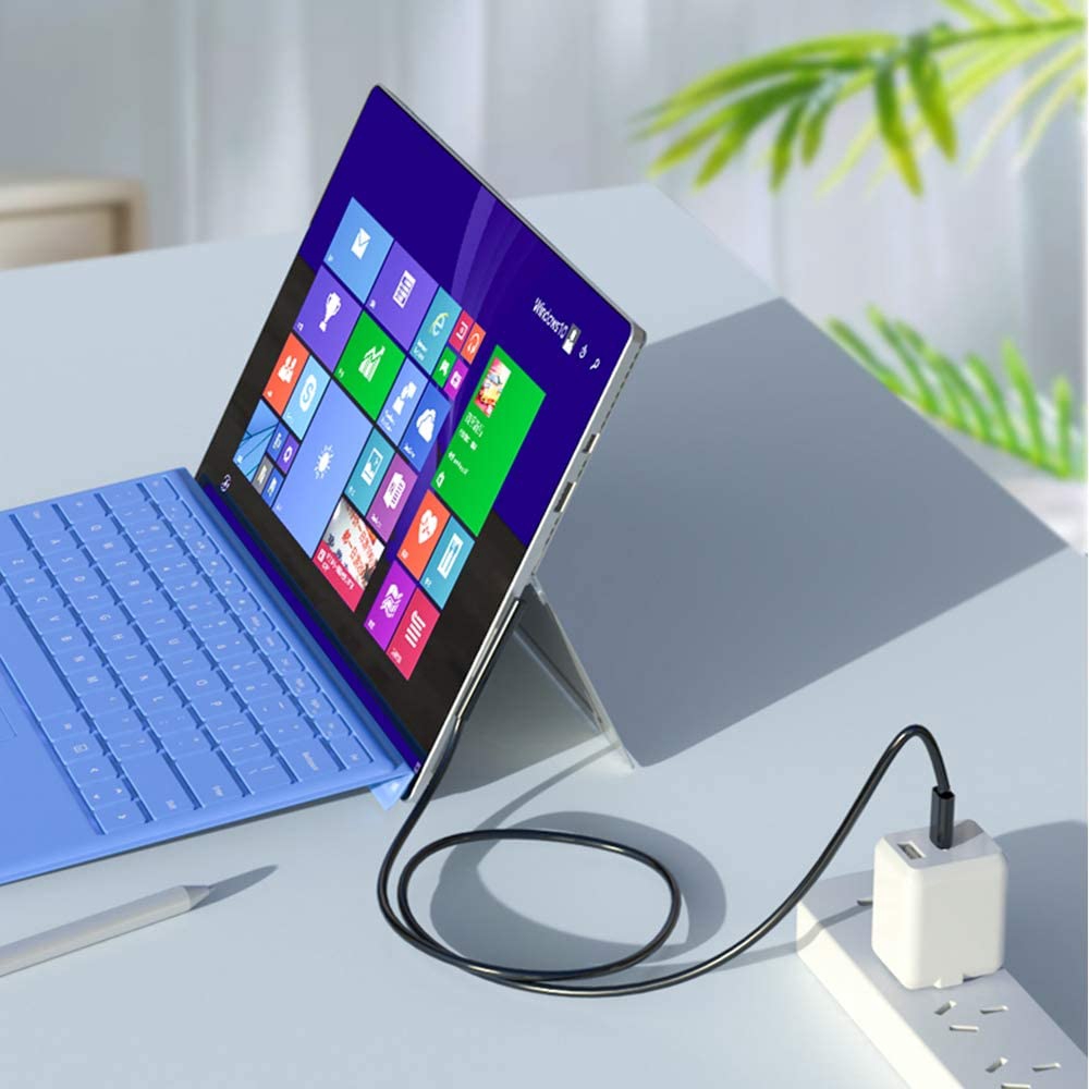 MICROSOFT POWER Dây Cáp Sạc Usb-C Type-C Cho Microsoft Surface Pro 3 / 4 / 5 / 6 / 7, Surface / Laptop 2 / Book 1 / Go / Studio 15v 3a