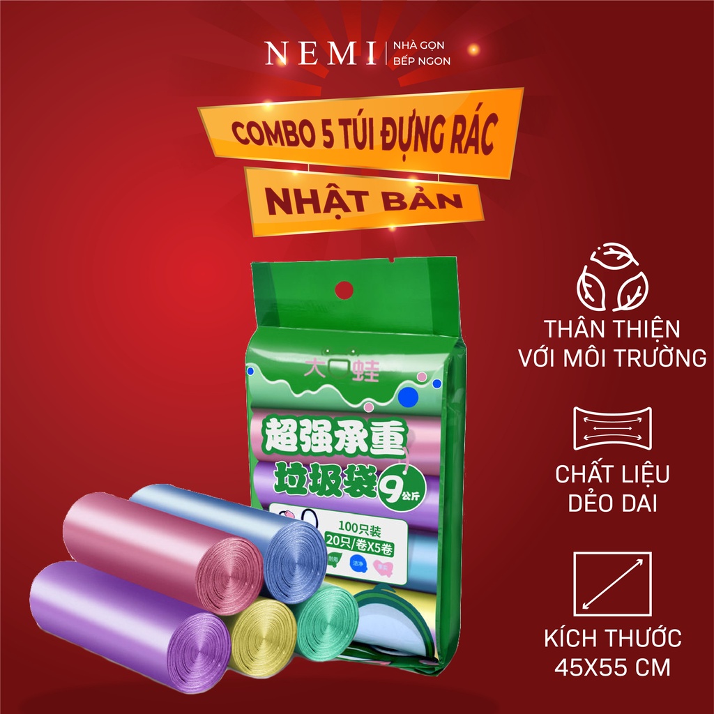 Túi Đựng Rác NEMI Mini Màu Đen Loại Nhỏ Nhiều Màu Tự Phân Hủy