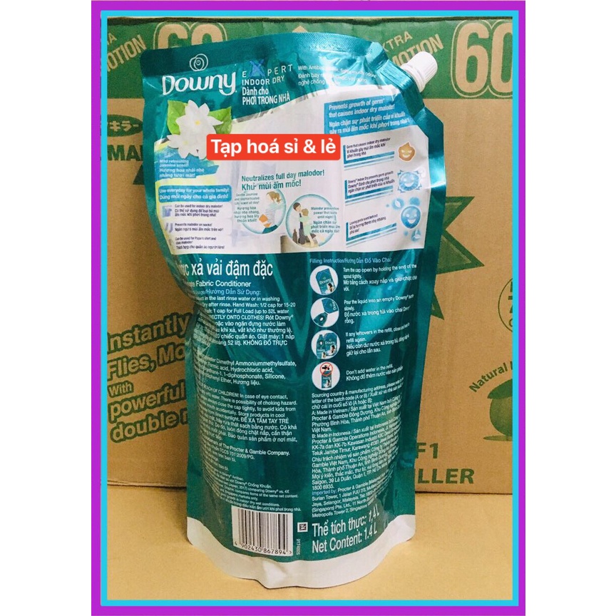 Nước xả vải Downy Expert phơi trong nhà túi 1.4L