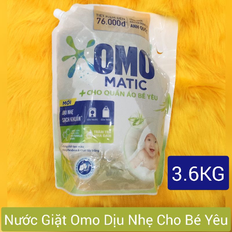 Nước giặt OMO Matic Dịu Nhẹ Trên Da 3,6kg/Túi(Mẫu Mới)