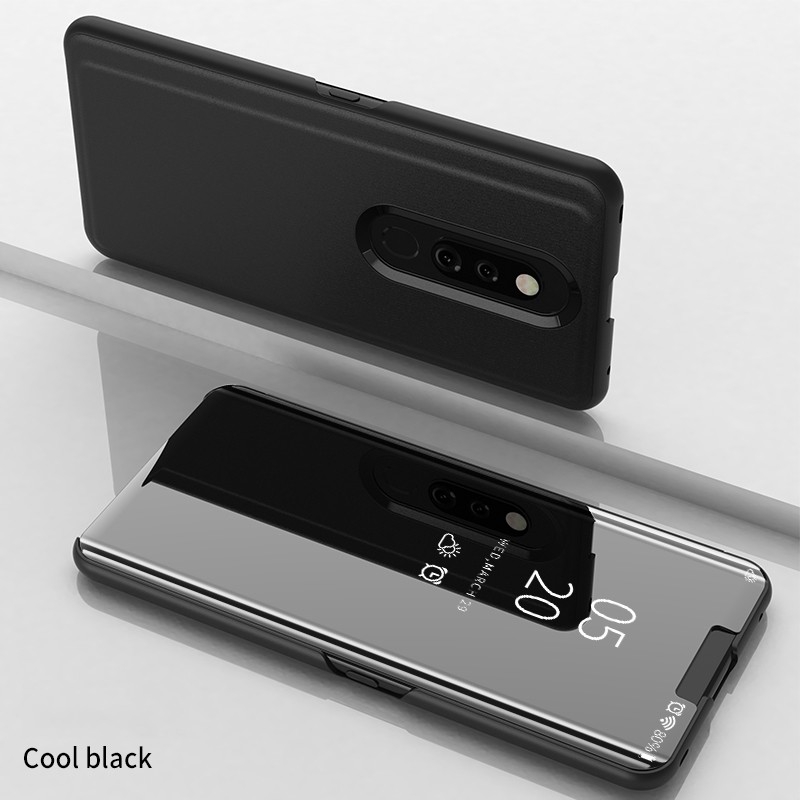Bao da điện thoại nắp lật mặt gương nhìn màn hình thông minh cho OPPO A5 2020 A9 2020 Reno 2 2F F11 Pro Realme 3 Pro Realme 3