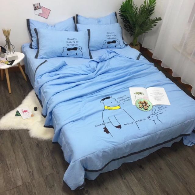 Set chăn đũi 4 món cotton