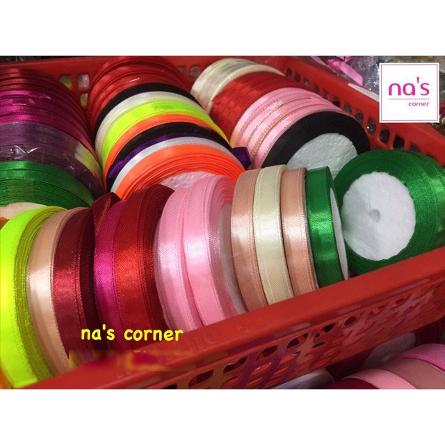 Dây ruy băng lụa 1cm cuộn 20m màu trơn