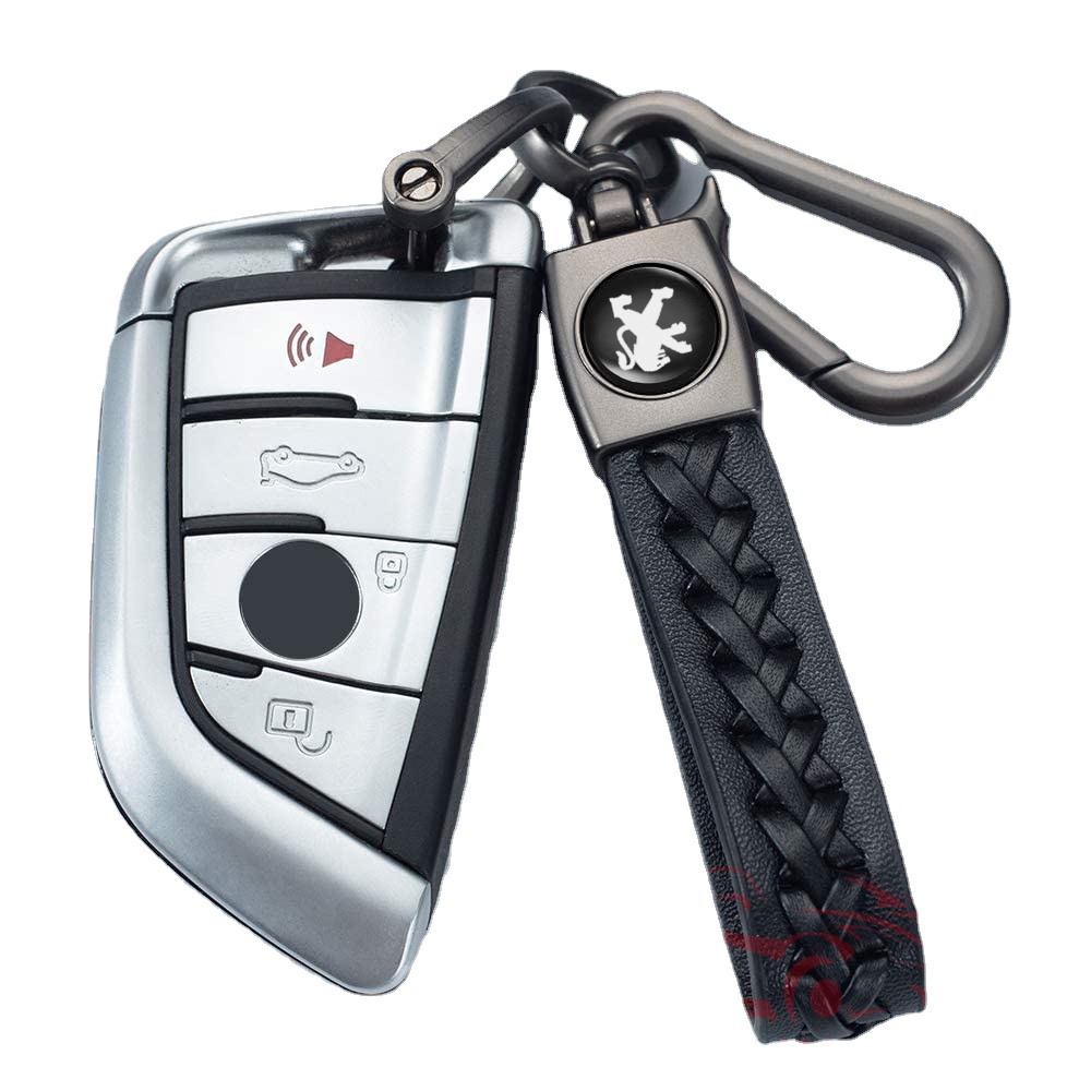 Móc Khóa Xe Hơi Bằng Da Cừu Mềm Mại In Logo Xe Hơi Peugeot