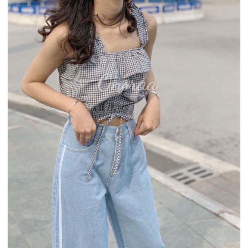 ÁO DÂY CROPTOP BO EO XINH LẮM ẠAD4