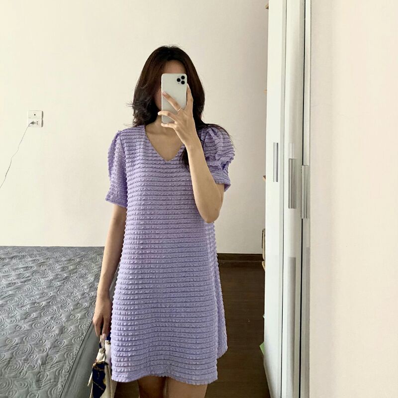 Váy ren dự tiệc dáng suông Gorogi, đầm dự tiệc thiết kế hai lớp