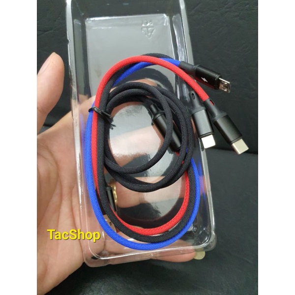 Cáp sạc nhanh 3 đầu Pisen AP01 hỗ trợ sạc nhanh 3.5A