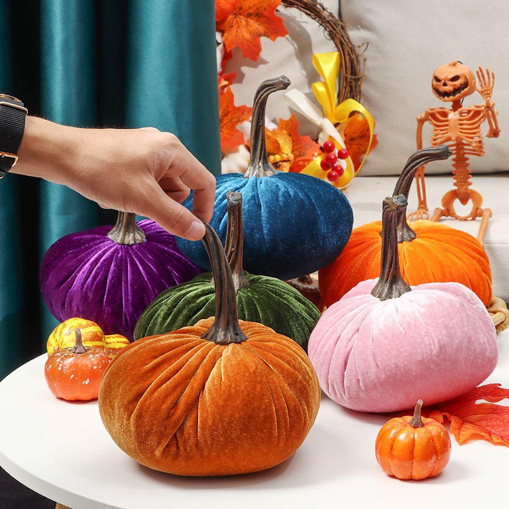 Bí Ngô Nhồi Bông Mềm Mại Trang Trí Halloween